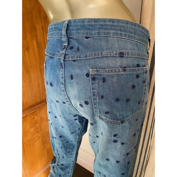 EUC Isabel Marant Embroidered Polka Dot Low Rise Straight Leg Jeans 12 - Picture 6 of 9